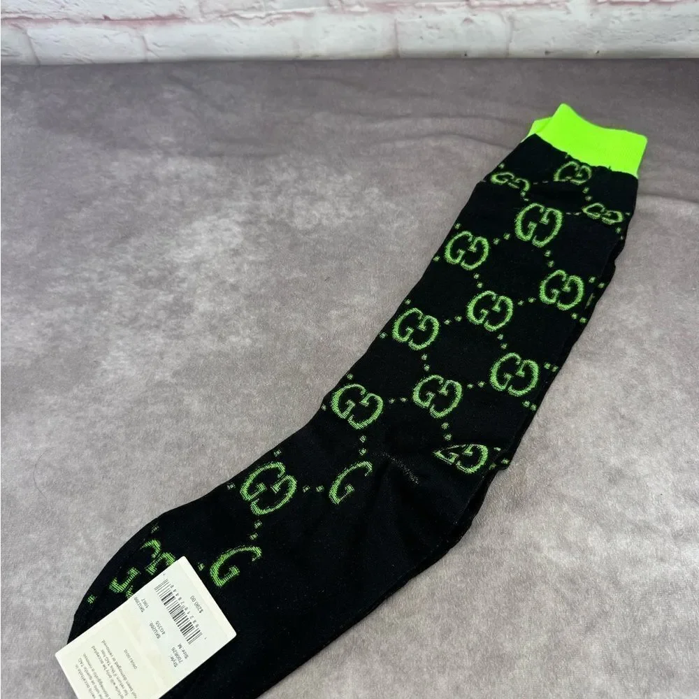 GUCCI New Interlocking G Jacquard Socks Green Black Medium 700626